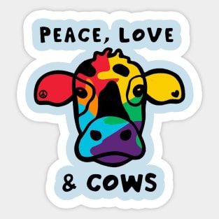 PEACE LOVE & COWS Sticker